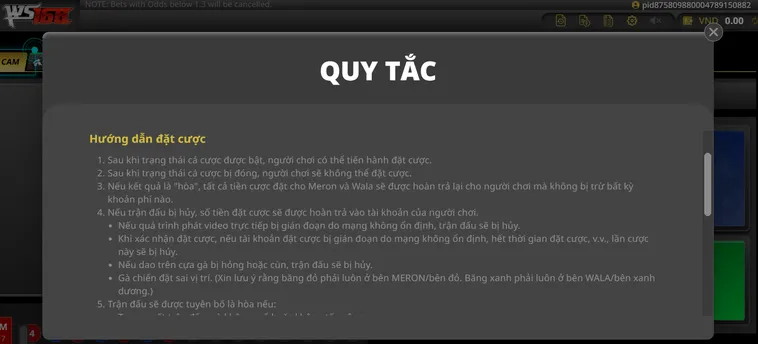 Phân Tích Cấu Trúc Bảng Odds Sảnh Đá Gà WS168 Tại RikBet Thực Tế