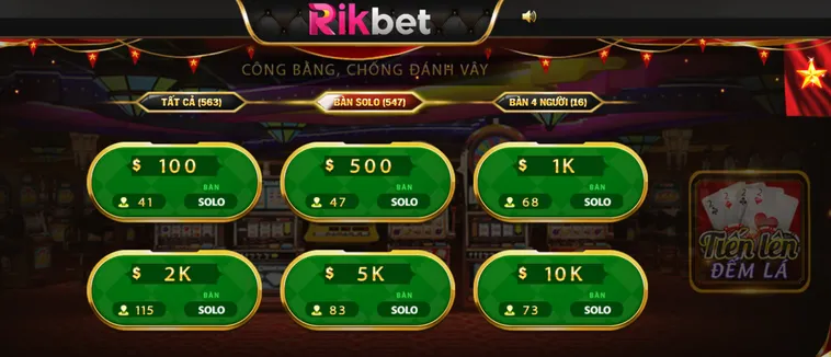 Tiến Lên Đếm Lá RikBet Vũ Đài Sát Phạt Rực Lửa Gom Tiền Thưởng Ngập Ví