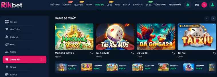 Cẩm Nang Sát Phạt Sảnh Game Bài RikBet Rinh Tiền Khổng Lồ Cho Người Mới