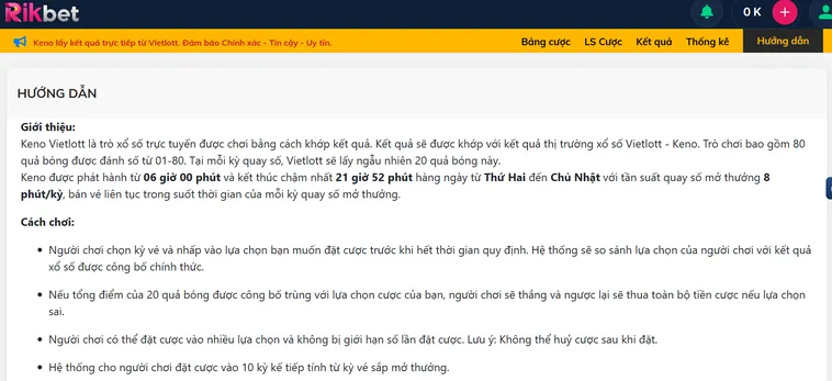Keno Vietlottt Tại RikBet Bí Kíp Săn Giải Độc Đắc Lũy Tiến Trăm Triệu