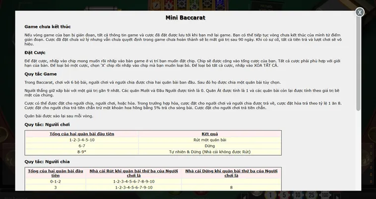 Bí Truyền Canh Kèo Sảnh Quay Số Mini Baccarat Tại RikBet Ăn Tiền Khổng Lồ