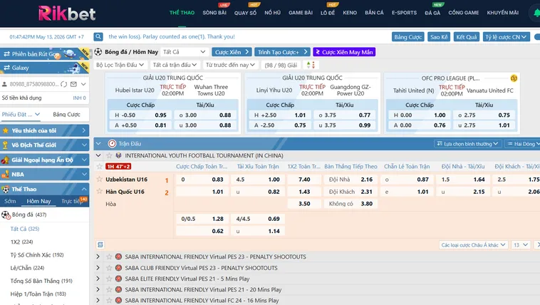 Thể Thao SABA Sports RikBet Bí Kíp Chinh Phục Bảng Kèo Bóng Đá Hiện Đại